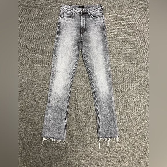 MOTHER Denim - Mother The Runaway Jeans Train Stops Denim High Waist Skinny Sz 25 Raw Hem